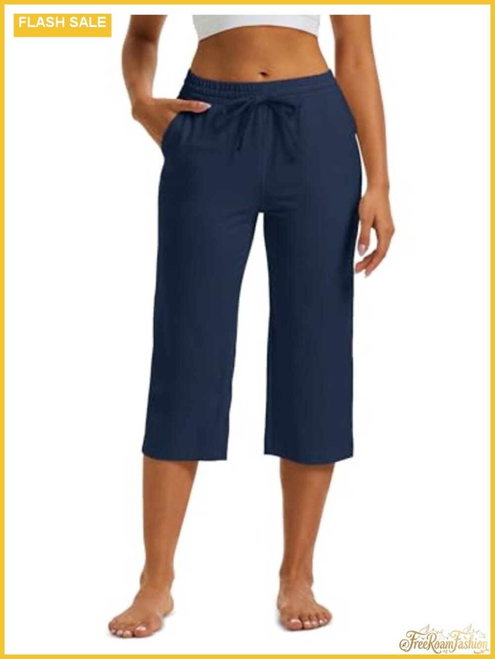 Cotton Spandex Capri Sweatpants Loose Fit Yoga Workout Pants